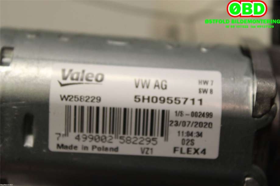 Viskermotor bakrute til VW ID.3 2020-->>  (VOLKSWAGEN|5H0 955 711|W258229|5H0955711)