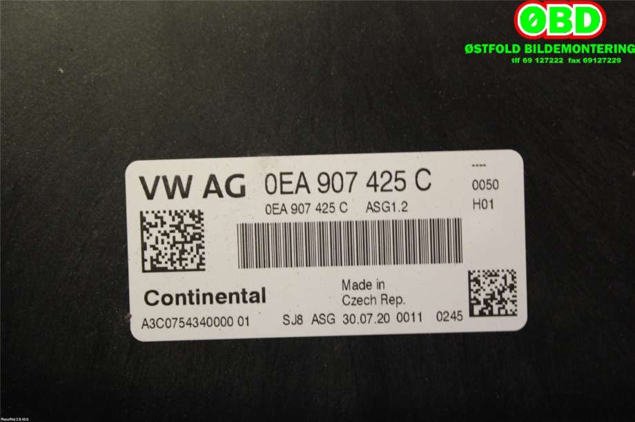 Styreenhet diverse til VW ID.3 2020-->>  (VOLKSWAGEN|0EA 907 425 C||0EA907425C)
