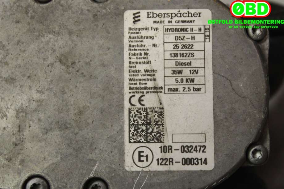 Dieselvarmer til Toyota Avensis 2015-2019 (Type III, Fase 2)  (TOYOTA|8710002060|)