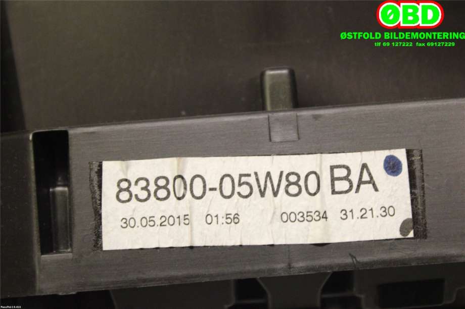 Instrumentpanel til Toyota Avensis 2015-2019 (Type III, Fase 2)  (TOYOTA|8380005W80|)