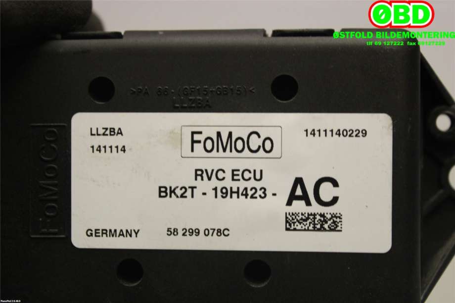 Styreenhet parkering til Ford Transit Custom 2013-2023 (Type I)  (FORD|1865725||BK2T19H423AC)