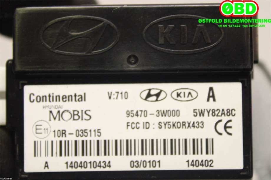Styreenhet diverse til Kia Sportage 2010-2016 (Type III)  (KIA|954703W000|)