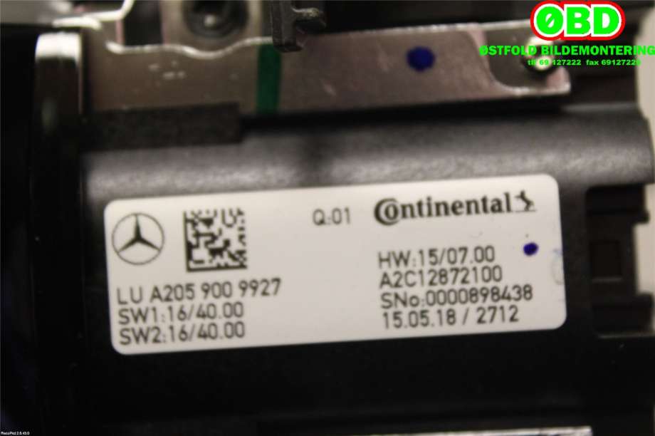 Bryter diverse til Mercedes GLC 2015-2022 (X253) (X253) (MERCEDES|A 205 900 99 27||2059009927)