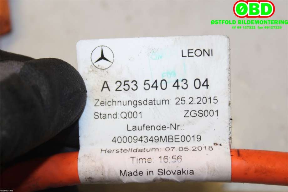 Ledningsnett til Mercedes GLC 2015-2022 (X253) (X253) (MERCEDES|A 253 540 43 04||2535404304)