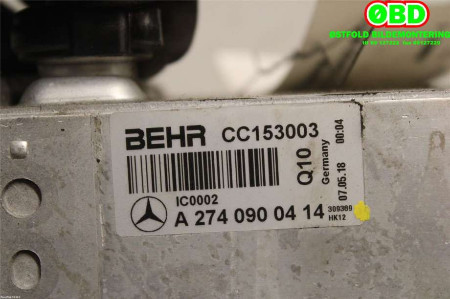 Intercooler til Mercedes GLC 2015-2022 (X253) (X253) (MERCEDES|A 274 090 04 14||2740900414)