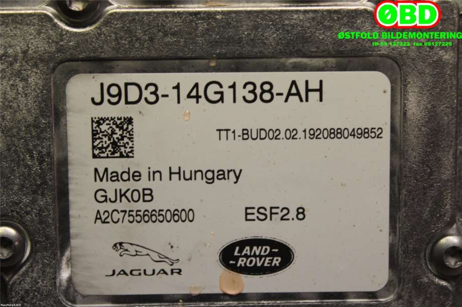 Inverter elbil til Jaguar I-PACE 2018-->>  (JAGUAR|T4K10222|T4K20014|J9D314G138AH)