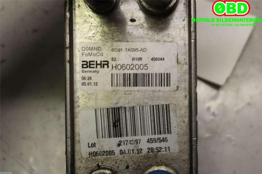 Oljekjøler til Ford Focus 2011-2014 (Type III, Fase 1)  (FORD|1446535||6G917A095AD)