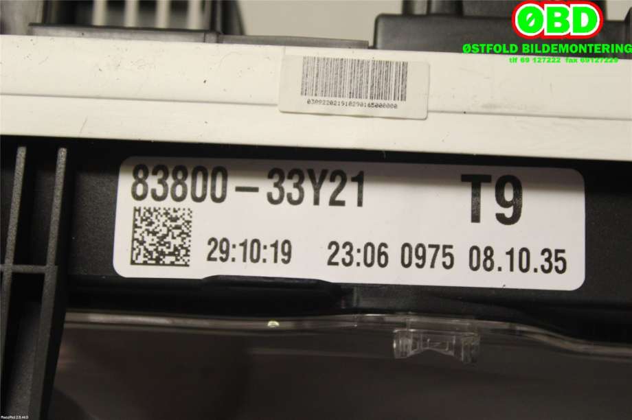 Instrumentpanel til Toyota Camry 2019-->>  (TOYOTA|8380033Y21|)