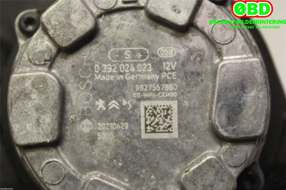 Sirkulasjonspumpe til Peugeot 2008 2019-->> (Type II)  (PEUGEOT|9827567880|)