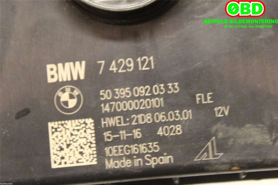 Styreenhet xenon/ballast til BMW X1 2015-2022 (F48) (F48) (BMW|63 11 7 492 089||7429121)