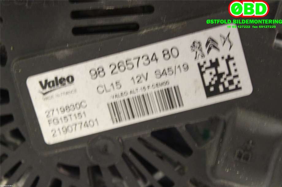 Dynamo til Peugeot 3008 2016-->> (Type II)  (PEUGEOT|98 265 734 80||9826573480)