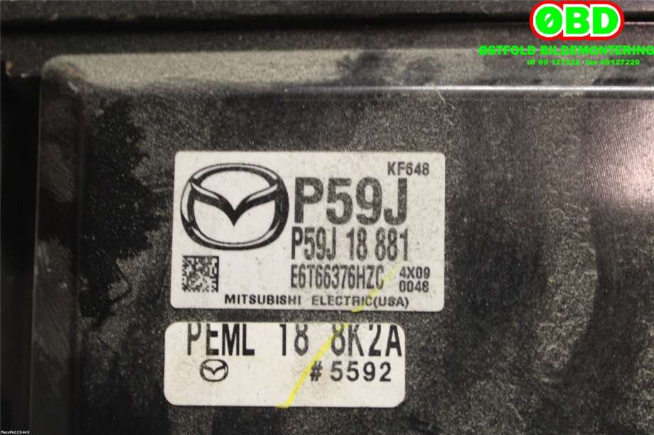 Styreenhet motor til Mazda 3 2013-2016 (Type III, Fase 1)  (MAZDA|P59J18881|)