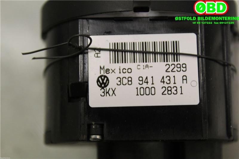 Bryter lys til VW Golf VI 2008-2012  (VOLKSWAGEN|3C8 941 431 A||3C8941431A)