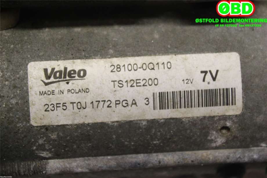 Starter til Citroën C1 2014-->> (Type II)  (CITROEN|16 120 930 80||281000Q110)