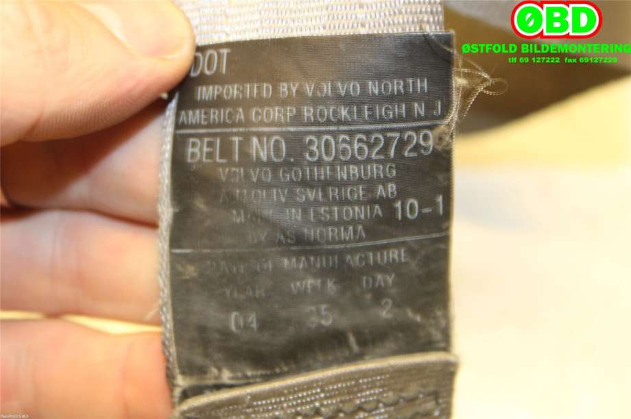 Airbag beltestrammer til Volvo XC90 2002-2006 (Type I, Fase 1) (VOLVO|31267553||30662729)