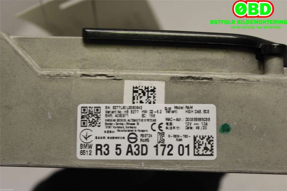 Styreenhet diverse til BMW iX3 2021-->>  (BMW iX3|65125A4C53|65125A57035|6512R35A3D1)