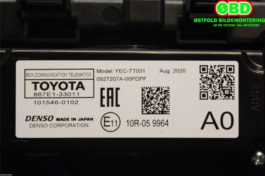 Taklyspanel til Toyota RAV4 2019-->> (Type V)  (TOYOTA|8120842730C0||867E133011)