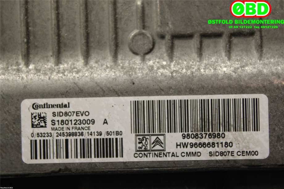 Styreenhet motor til Citroën C4, Picasso 2013-2018 (Type II)  (CITROEN|1610104380|9808376980)