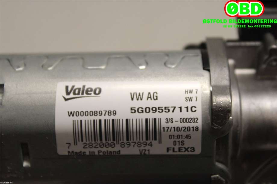 Viskermotor bakrute til VW e-Golf 2017-2020 (Fase 2)  (VOLKSWAGEN|5G0 955 711 C||5G0955711C)