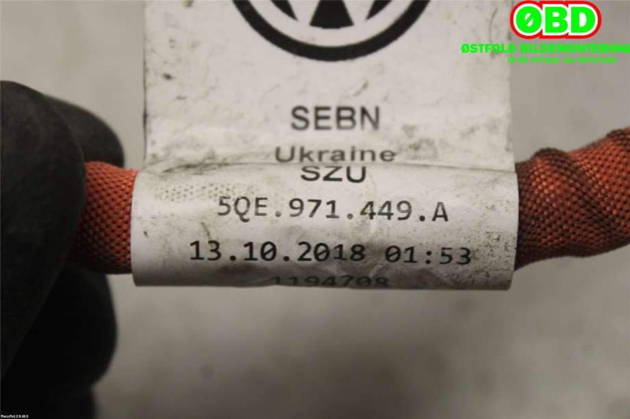 Kabel høy volt (HV) hybrid til VW e-Golf 2017-2020 (Fase 2)  (VOLKSWAGEN|5QE 971 449 A||5QE971449A)