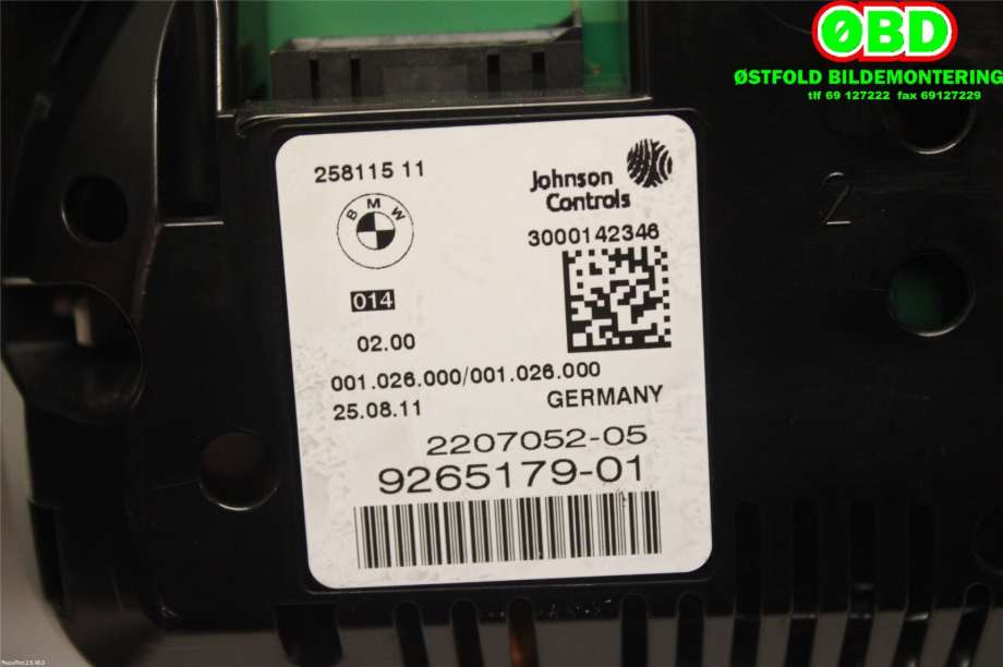 Instrumentpanel til BMW 5-Serie 2010-2017 (F10/F11) (F10/F11) (BMW|62 10 9 358 981||9265179)