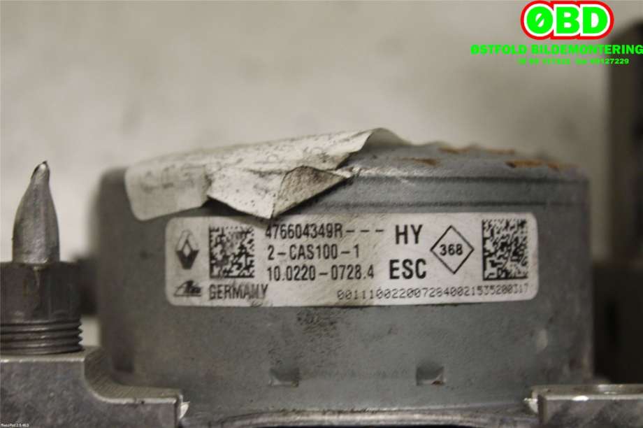 ABS sentral til Renault Megane 2016-->> Type IV  (RENAULT|476609832R||476604349R)