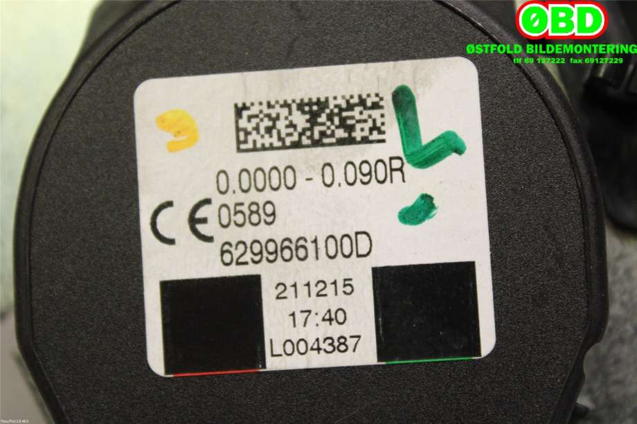 Airbag beltestrammer til Renault Megane 2016-->> Type IV (RENAULT|888410807R|888419469R|)