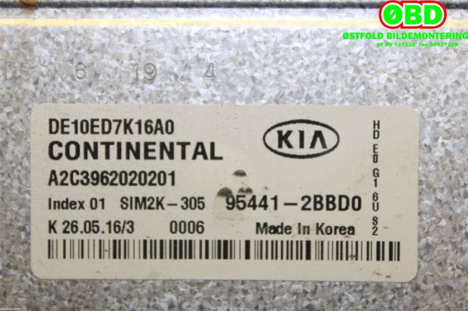 Styreenhet girkasse til Kia Niro 2016-2021 (KIA|954412BBD0|)