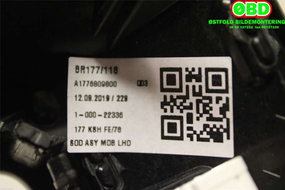Diverse deler til Mercedes A-Klasse 2018-->> (W177) (W177) (MERCEDES|A 177 830 91 00||1776809800)