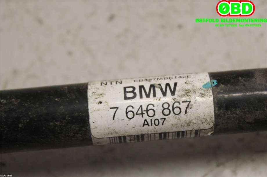 Drivaksel høyre bak til BMW X1 2015-2022 (F48) (F48) (BMW|33207646867||7646867)