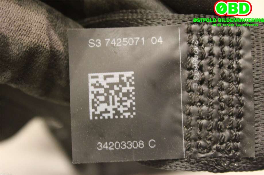 Sikkerhetsbelte bak til BMW X1 2015-2022 (F48) (F48) (BMW|72117425071||7425071)