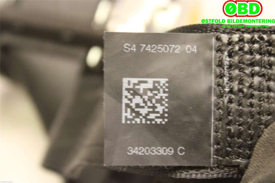 Sikkerhetsbelte bak til BMW X1 2015-2022 (F48) (F48) (BMW|72117425072||7425072)