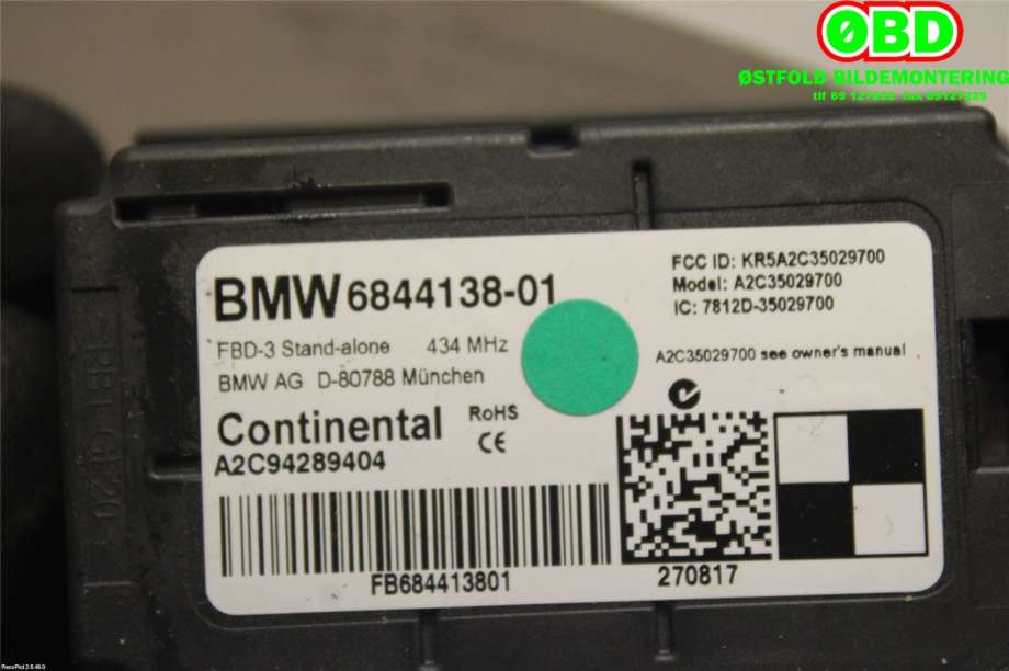 Styreenhet diverse til BMW X1 2015-2022 (F48) (F48) (BMW|61358706502|61359626113|6844138)