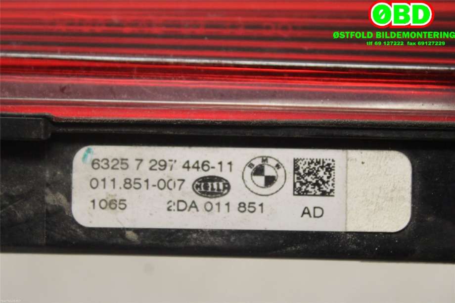 Baklykt bremselys bakrute til BMW X1 2015-2022 (F48) (F48) (BMW|63257297446|)