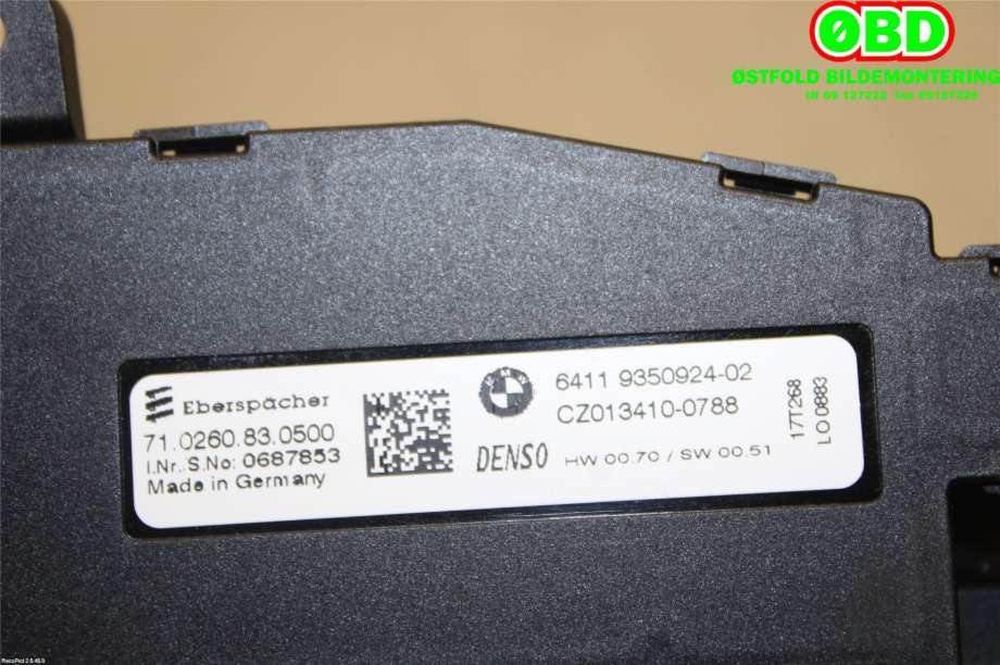 Varmeapparat register til BMW X1 2015-2022 (F48) (F48) (BMW|64119350924|)