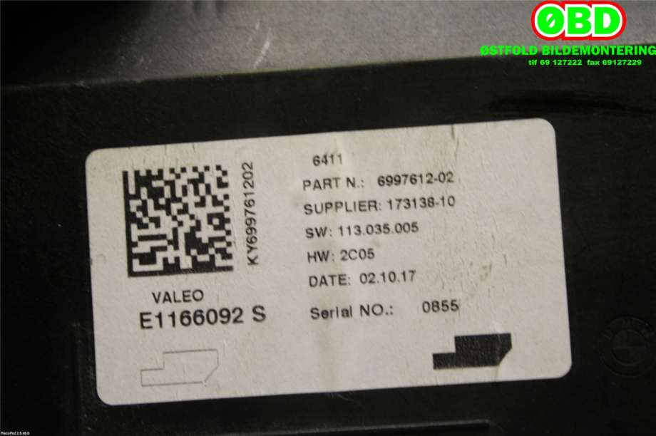 Styreenhet diverse til BMW X1 2015-2022 (F48) (F48) (BMW|64119874189||64116997612)