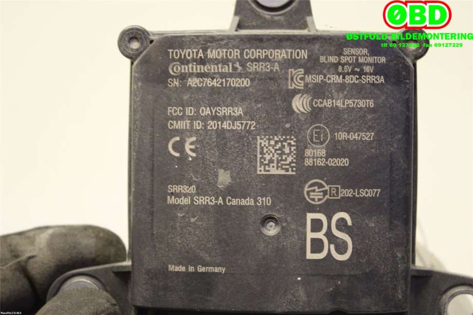 Sensor radar til Toyota Corolla 2019-->>  (TOYOTA|8816202020|)
