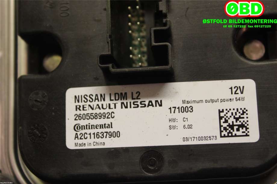 Styreenhet xenon/ballast til Nissan Leaf 2018-->> (Type II)  (NISSAN|260558992C|)