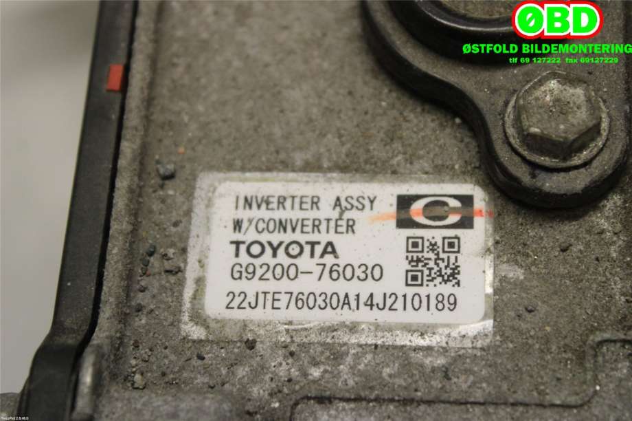 Inverter hybrid til Toyota Auris 2015-2019 (Type II, Fase 2)  (TOYOTA|G920079025|G920076030)