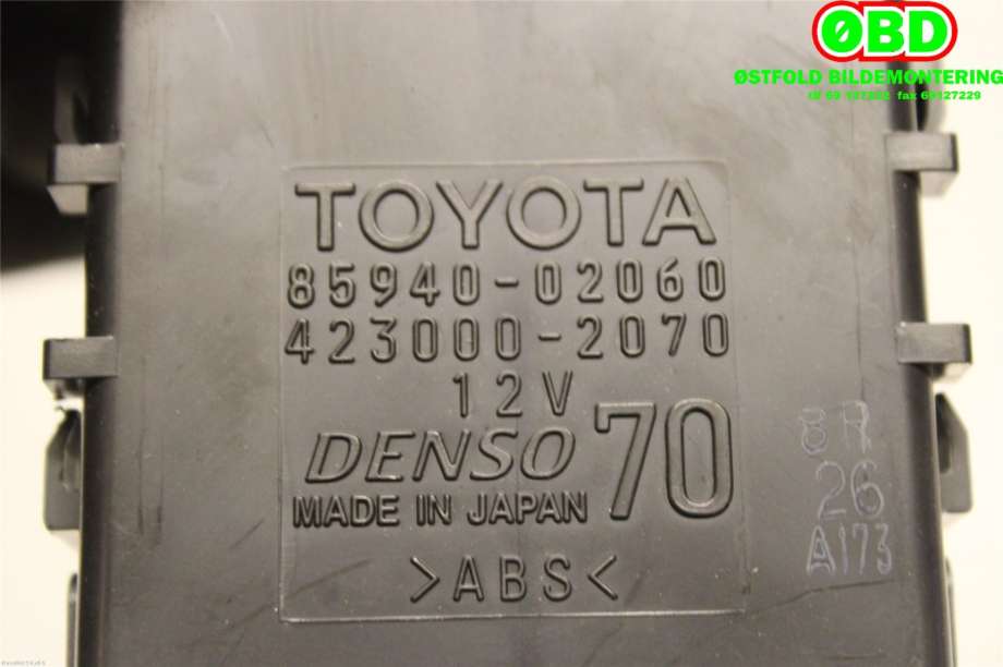 Rele diverse til Toyota Auris 2015-2019 (Type II, Fase 2)  (TOYOTA|8594002060|4230002070)