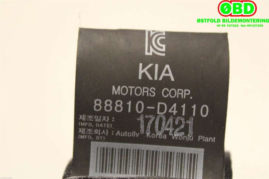 Airbag beltestrammer til Kia Optima 2017-2020  (KIA|88810D4110WK||88810D4110)