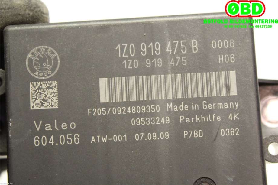 Styreenhet parkering til Škoda Yeti 2009-2013 (Fase 1) (SKODA|1Z0 919 475 B|5J0 919 475 A|1Z0919475B)