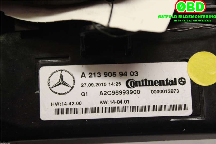 Varmeapparat betjening til Mercedes E-Klasse 2016-2023 (W213) (W213) (MERCEDES|A 213 905 94 03|A 213 905 51 07|2139059403)