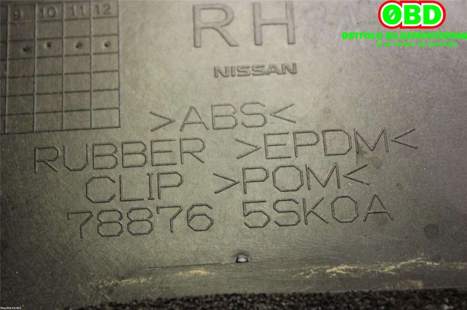 Karosseri diverse til Nissan Leaf 2018-->> (Type II) (NISSAN|788765SK0A|)