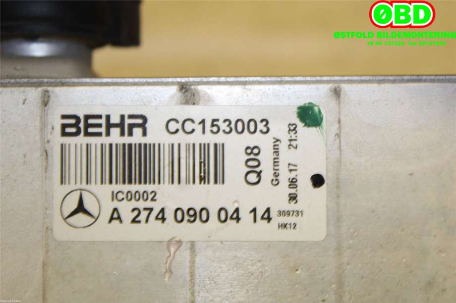 Intercooler til Mercedes C-Klasse 2018-2021 (Fase 2) (W205) (W205) (MERCEDES|A 274 090 04 14||2740900414)