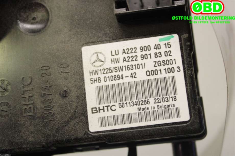 Styreenhet diverse til Mercedes C-Klasse 2018-2021 (Fase 2) (W205) (W205) (MERCEDES|A 222 900 40 15||2229004015)