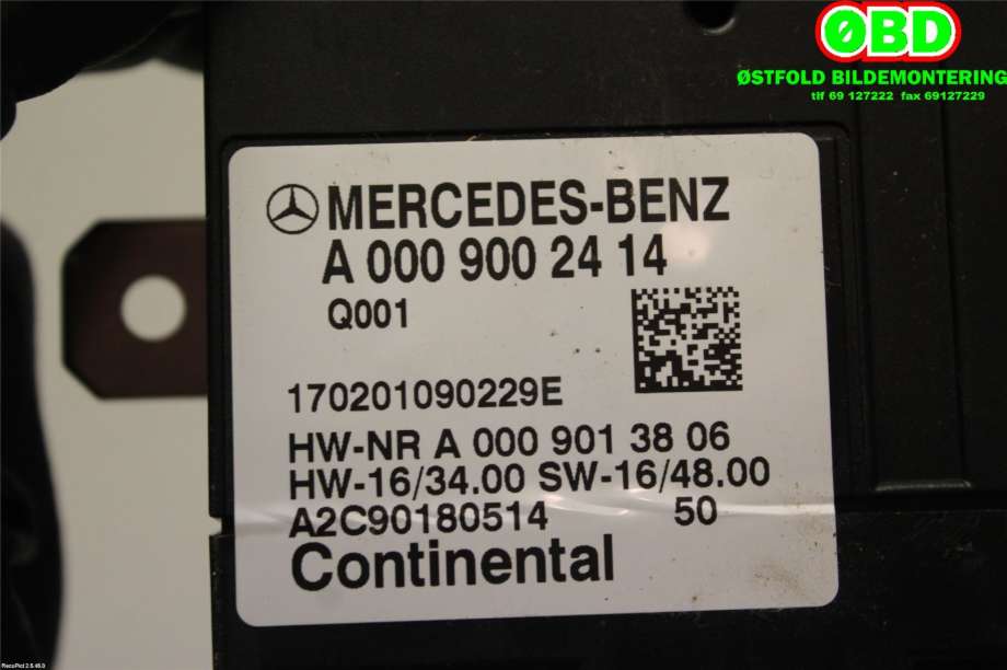 Styreenhet drivstoffpumpe til Mercedes C-Klasse 2018-2021 (Fase 2) (W205) (W205) (MERCEDES|A 000 900 24 14||0009002414)