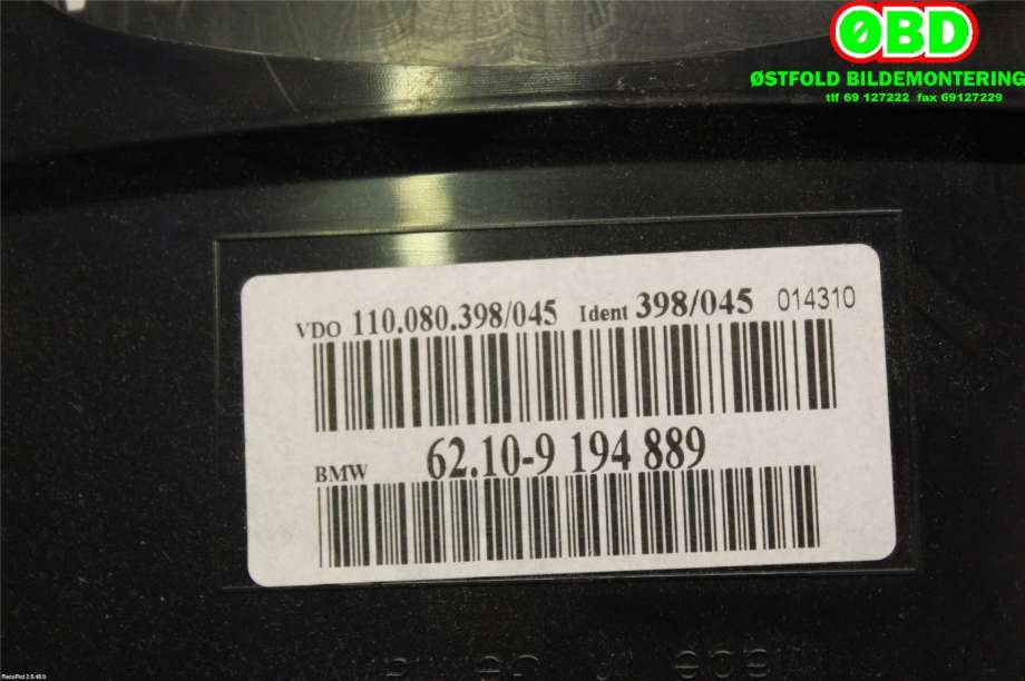Instrumentpanel til BMW 5-Serie 2003-2010 (E60/E61) (E60/E61) (BMW|62 10 9 194 889||62109194889)