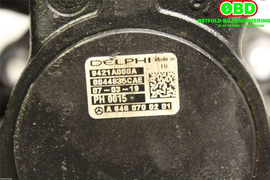 Dieselpumpe til Mercedes C-Klasse 2007-2011 (Fase 1) (W204) (W204) (MERCEDES|A 646 070 02 01||6460700201)