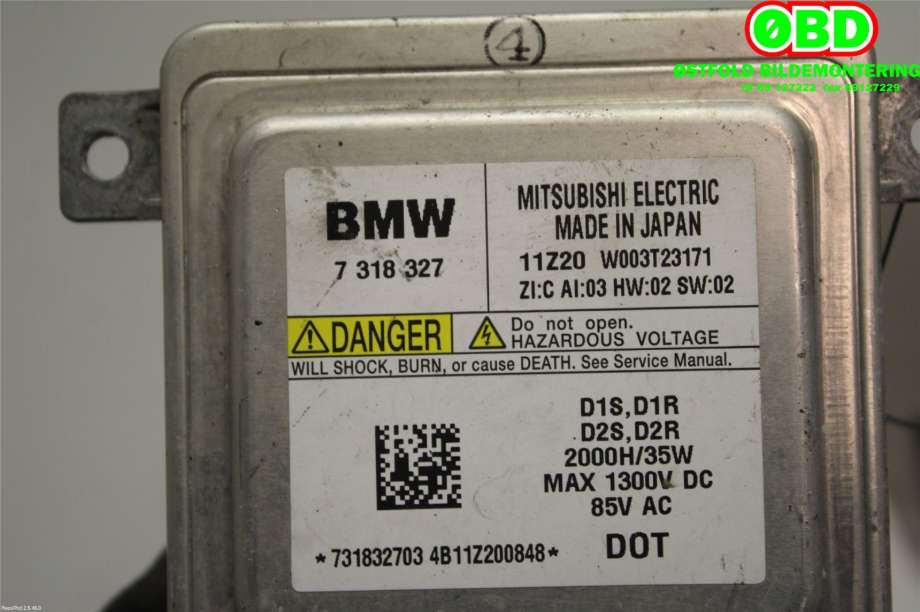 Styreenhet xenon/ballast til BMW 1-Serie 2011-2015 (Fase 1) (F20/F21) (F20/F21) (BMW|63 11 7 318 327|W003T23171|7318327)